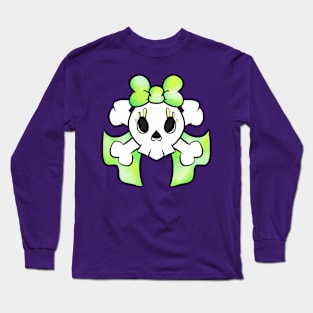 Pretty skulls green ribbon Long Sleeve T-Shirt